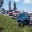 Autoturismul Opel s-a izbit violent în Mercedes. Foto: Andrei Buculei