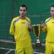 Sorin Nicoară (stânga) şi Ovidiu Bosancu (dreapta) au cucerit trofeul de campioni europeni la minifotbal