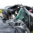 Autoturismul Lexus care a provocat accidentul a ajuns un morman de fiare