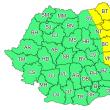 Cod galben de vânt puternic, temperaturi negative și brumă