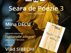 Poeta Mina Decu, invitată, sâmbătă, la Seara de poezie, organizată de Casa de Poezie Light of ink