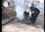 Incendiu de proporţii într-un canal de pe Calea Unirii din Suceava
